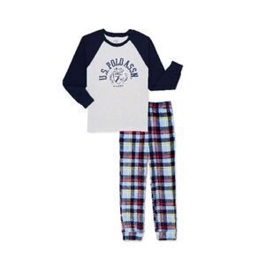 Boys U.S. Polo Assn Comfy Long Sleeve Pajama Lounge 2-Piece Set Size S 6/7